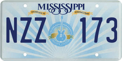MS license plate NZZ173