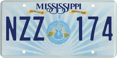 MS license plate NZZ174