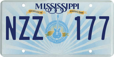 MS license plate NZZ177