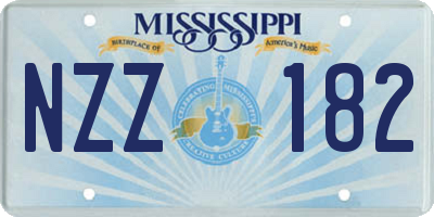 MS license plate NZZ182