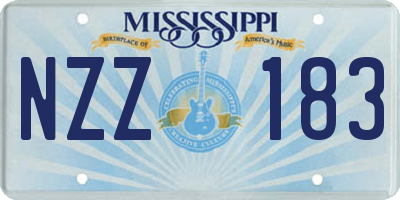 MS license plate NZZ183
