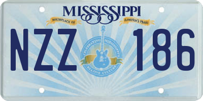 MS license plate NZZ186