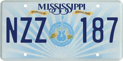 MS license plate NZZ187