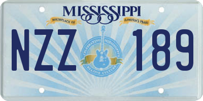 MS license plate NZZ189
