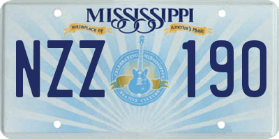 MS license plate NZZ190