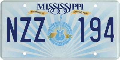 MS license plate NZZ194