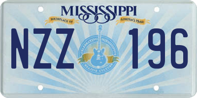 MS license plate NZZ196