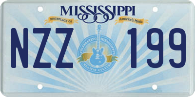 MS license plate NZZ199