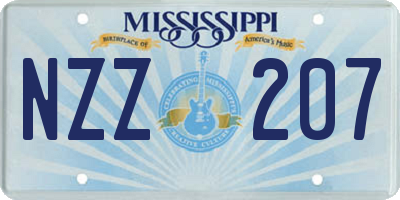 MS license plate NZZ207