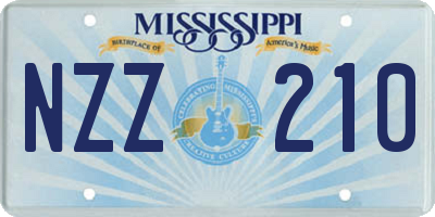 MS license plate NZZ210