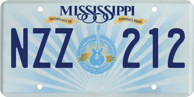 MS license plate NZZ212
