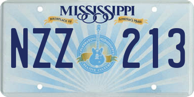 MS license plate NZZ213