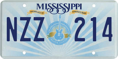MS license plate NZZ214