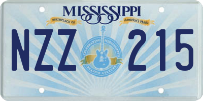 MS license plate NZZ215