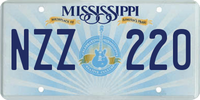 MS license plate NZZ220