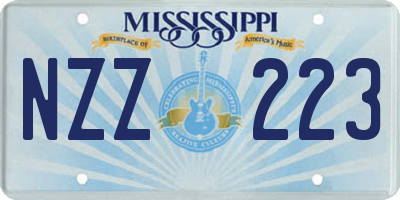 MS license plate NZZ223