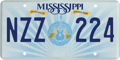 MS license plate NZZ224