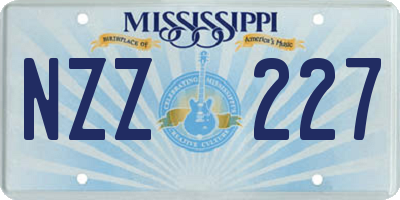 MS license plate NZZ227