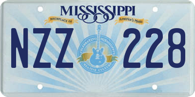 MS license plate NZZ228