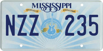 MS license plate NZZ235