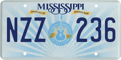 MS license plate NZZ236