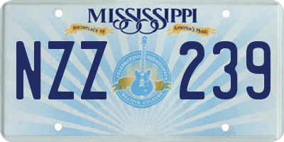 MS license plate NZZ239