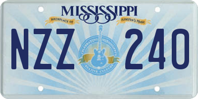 MS license plate NZZ240