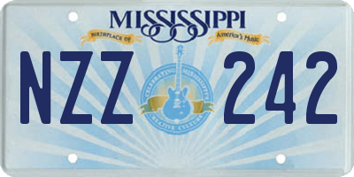 MS license plate NZZ242