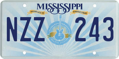 MS license plate NZZ243