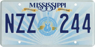 MS license plate NZZ244