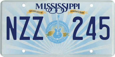 MS license plate NZZ245