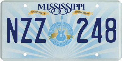 MS license plate NZZ248