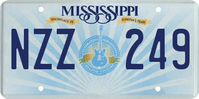 MS license plate NZZ249