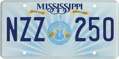 MS license plate NZZ250
