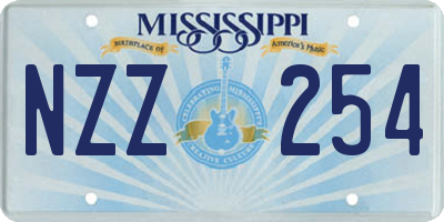 MS license plate NZZ254