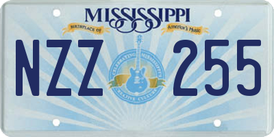 MS license plate NZZ255