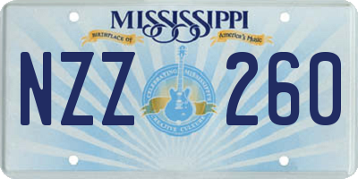MS license plate NZZ260