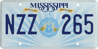 MS license plate NZZ265