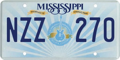 MS license plate NZZ270