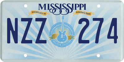 MS license plate NZZ274