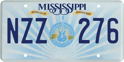 MS license plate NZZ276