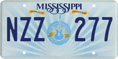 MS license plate NZZ277