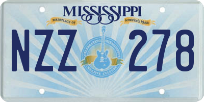 MS license plate NZZ278