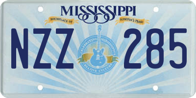 MS license plate NZZ285