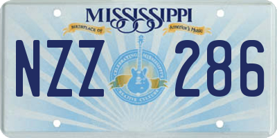 MS license plate NZZ286