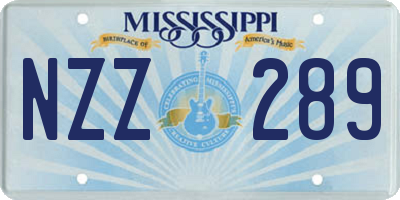MS license plate NZZ289
