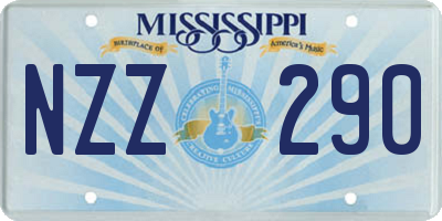 MS license plate NZZ290