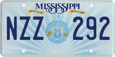 MS license plate NZZ292