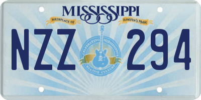 MS license plate NZZ294