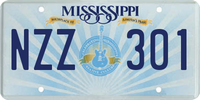 MS license plate NZZ301